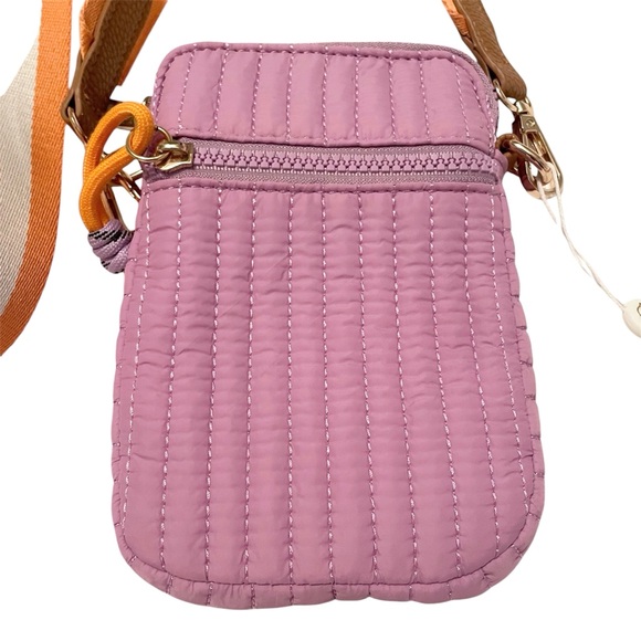 Shiraleah Ezra Quilted Nylon Phone Holder Lilac NWT - Picture 5 of 8